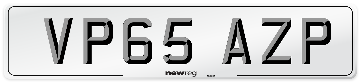 VP65 AZP Number Plate from New Reg